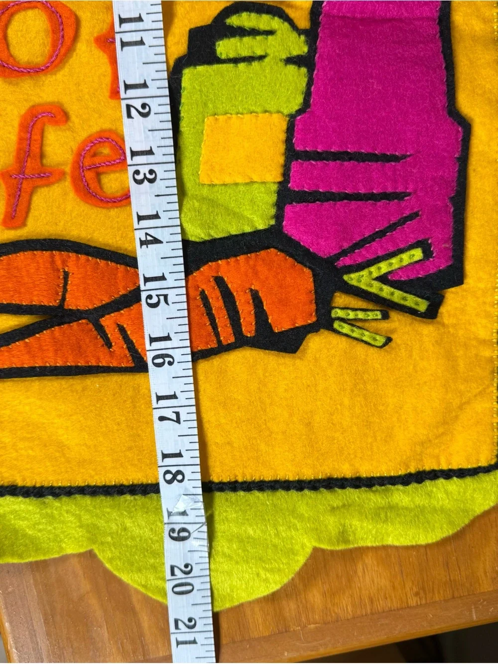 Bright Yellow Felt Wall Hanging - 